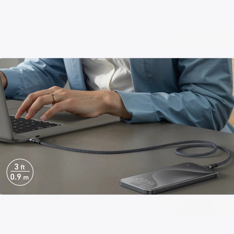 قیمت و خرید کابل شارژ 240 وات 0.9 متری USB-C به USB-C انکر مدل A82E2H11